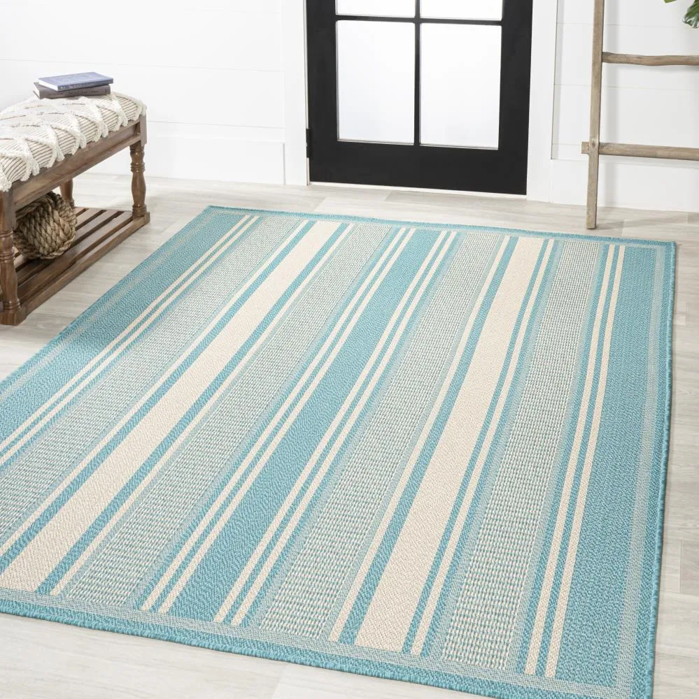 Gibson Modern Double Stripe Indoor/outdoor Area Rug