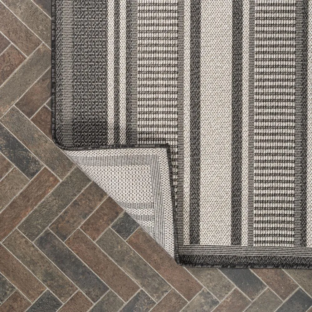 Gibson Modern Double Stripe Indoor/outdoor Area Rug