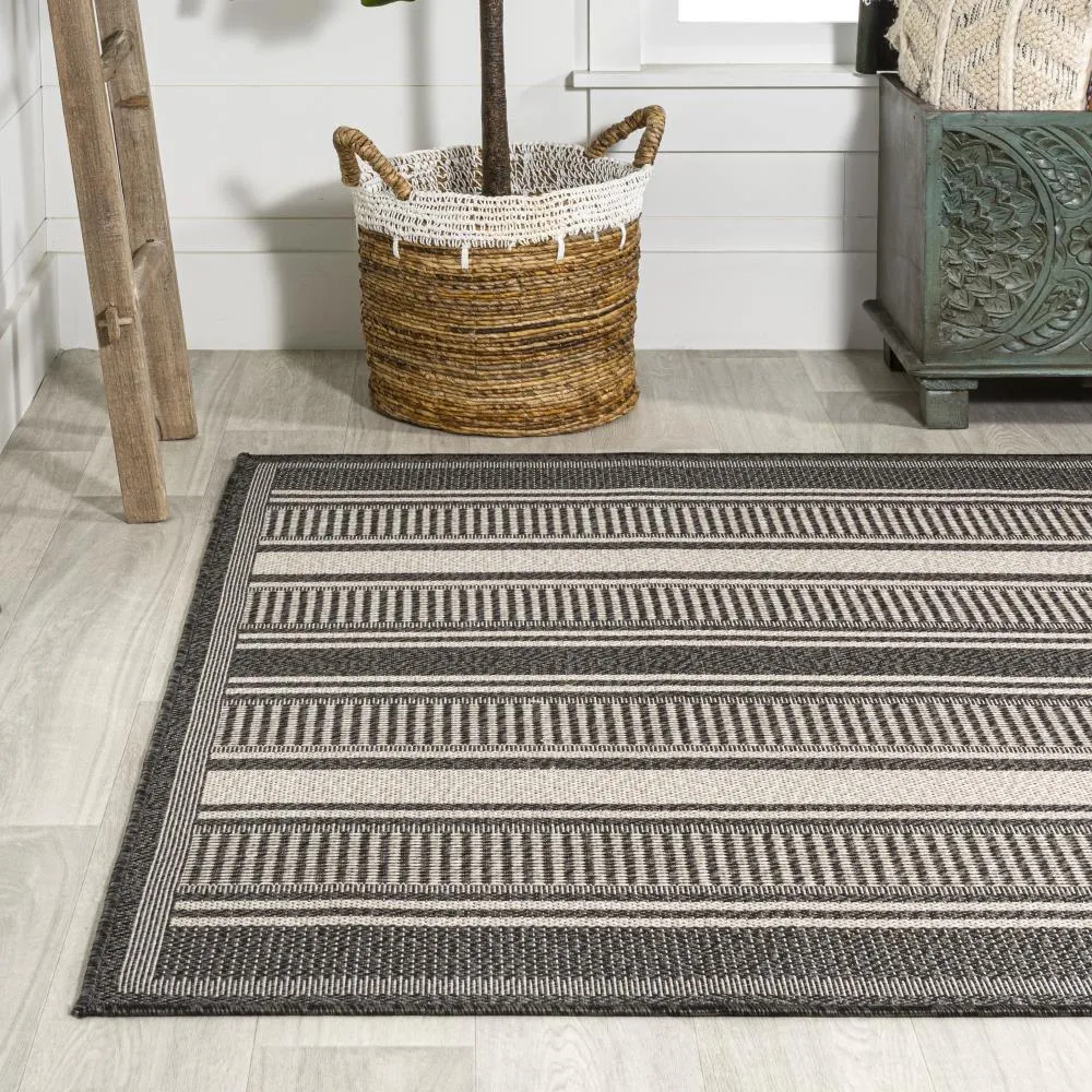 Gibson Modern Double Stripe Indoor/outdoor Area Rug