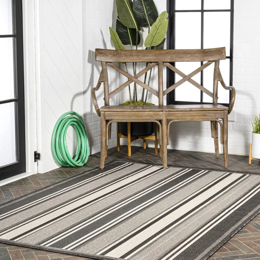 Gibson Modern Double Stripe Indoor/outdoor Area Rug