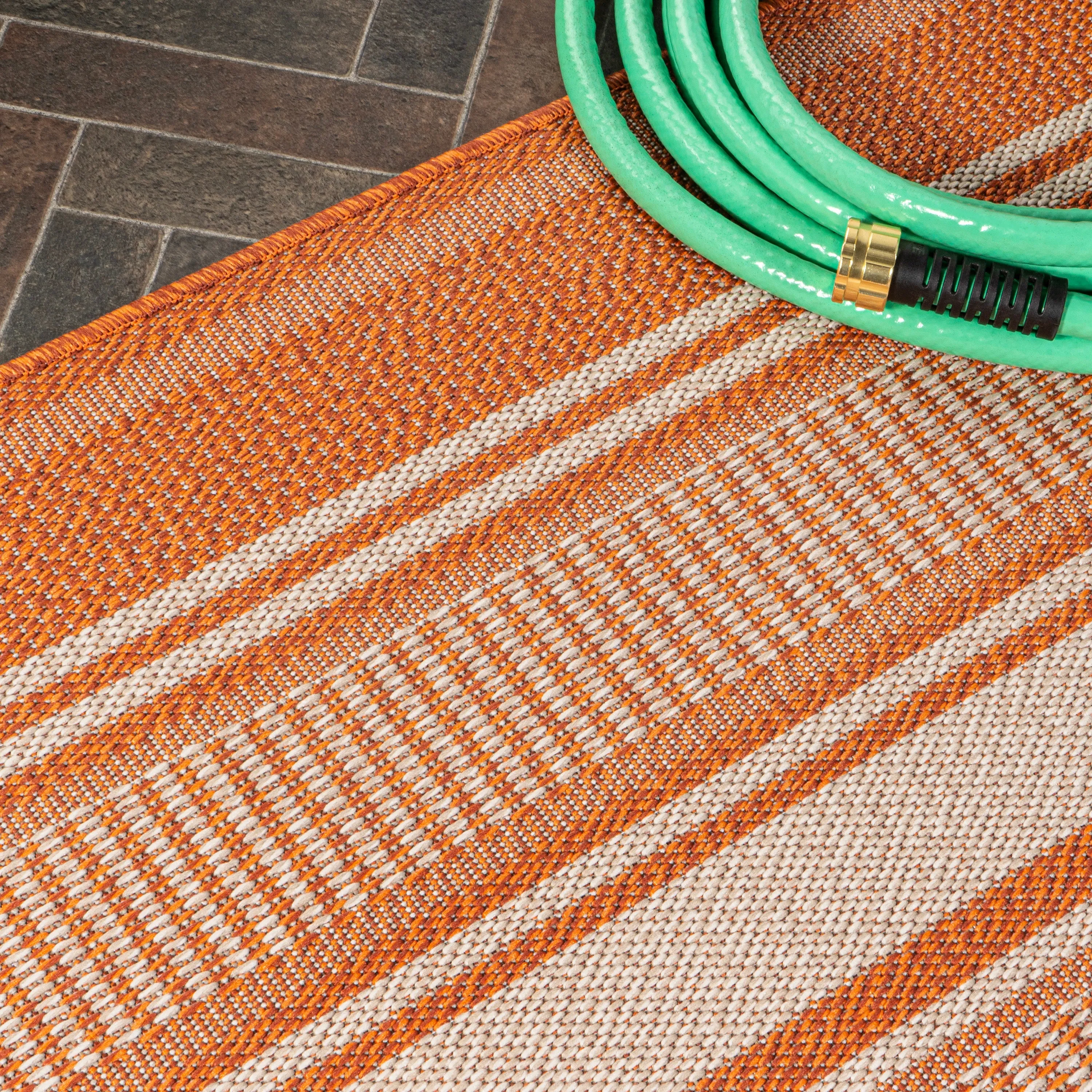 Gibson Modern Double Stripe Indoor/outdoor Area Rug