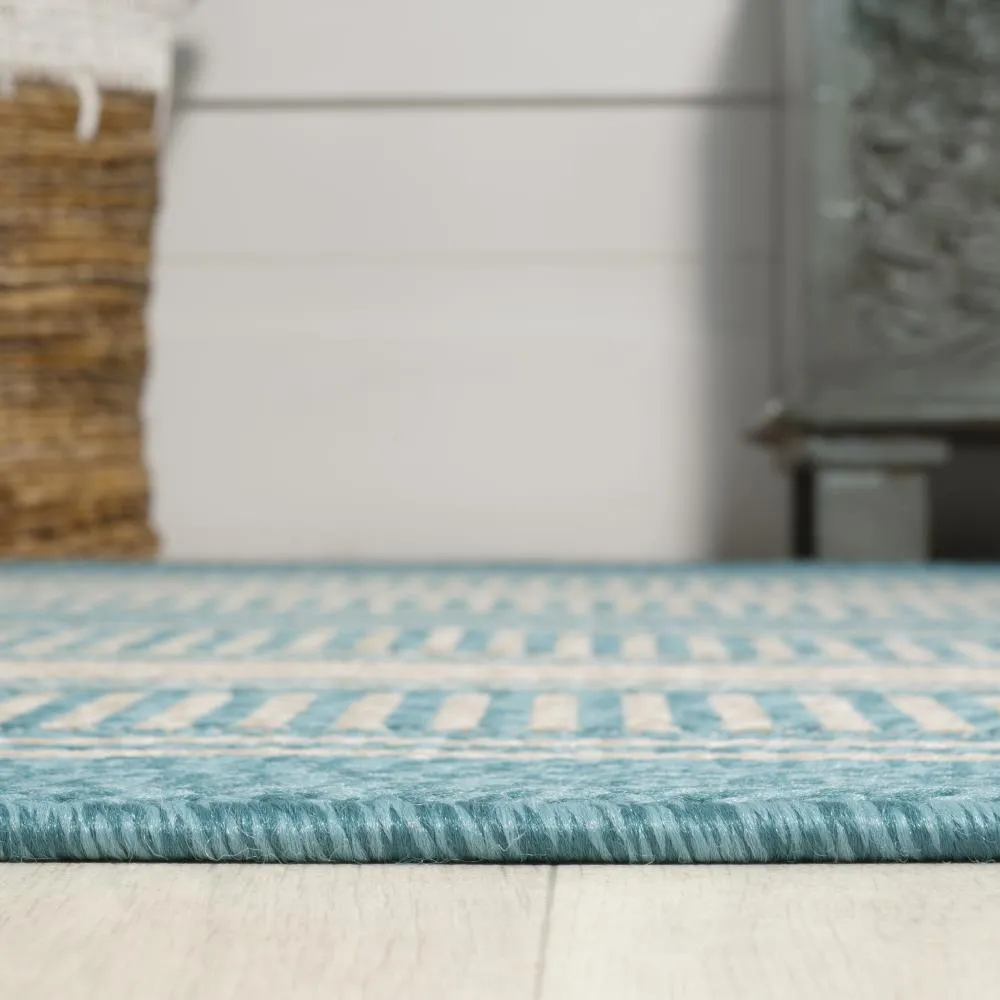 Gibson Modern Double Stripe Indoor/outdoor Area Rug