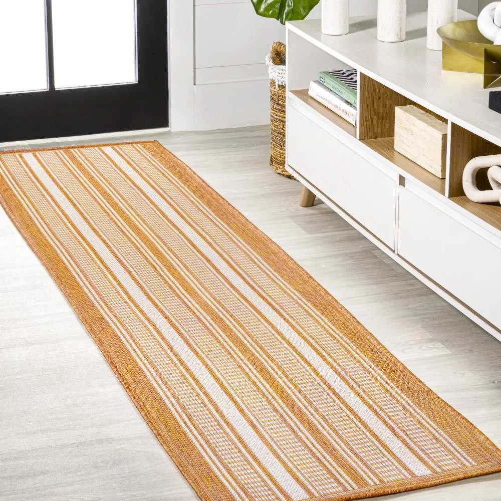 Gibson Modern Double Stripe Indoor/outdoor Area Rug