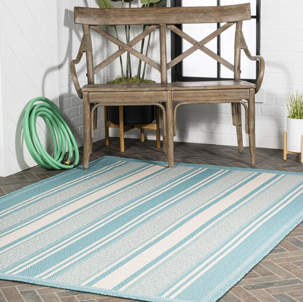 Gibson Modern Double Stripe Indoor/outdoor Area Rug