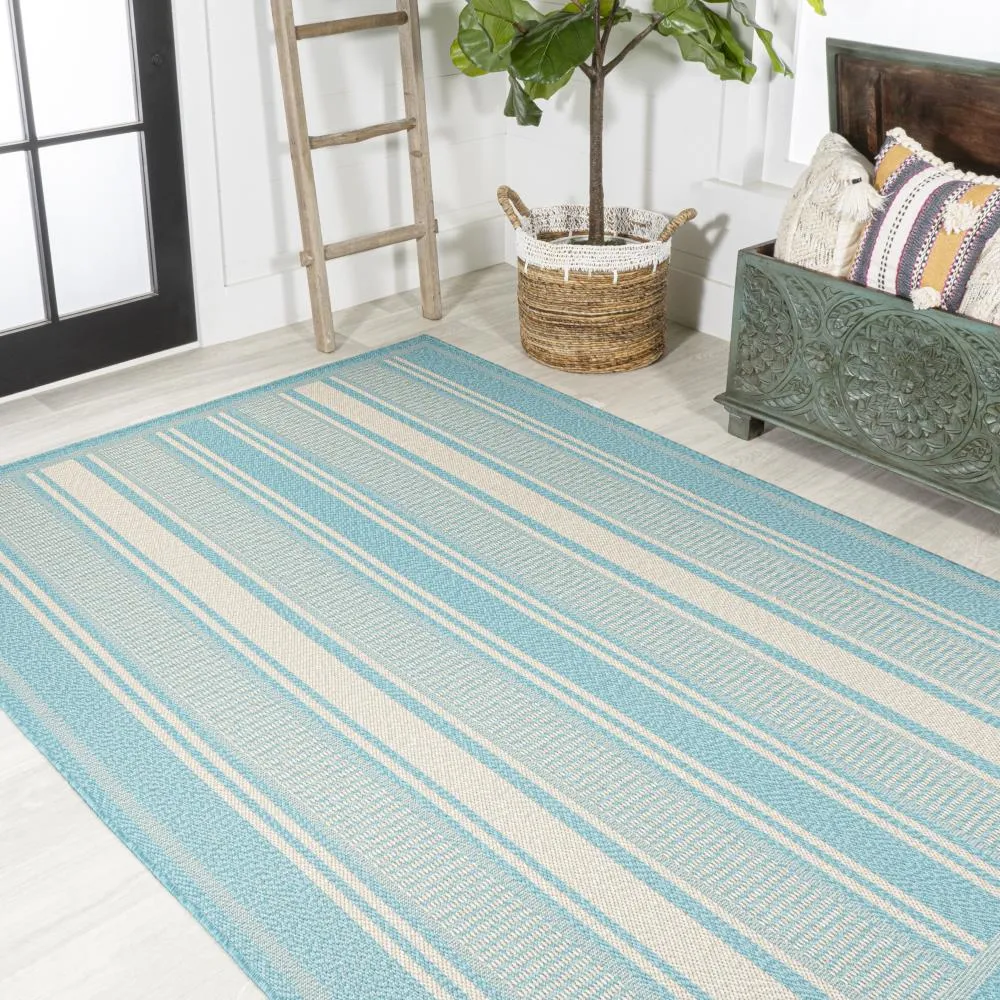 Gibson Modern Double Stripe Indoor/outdoor Area Rug