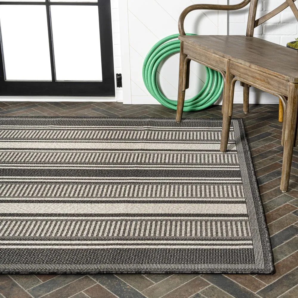 Gibson Modern Double Stripe Indoor/outdoor Area Rug