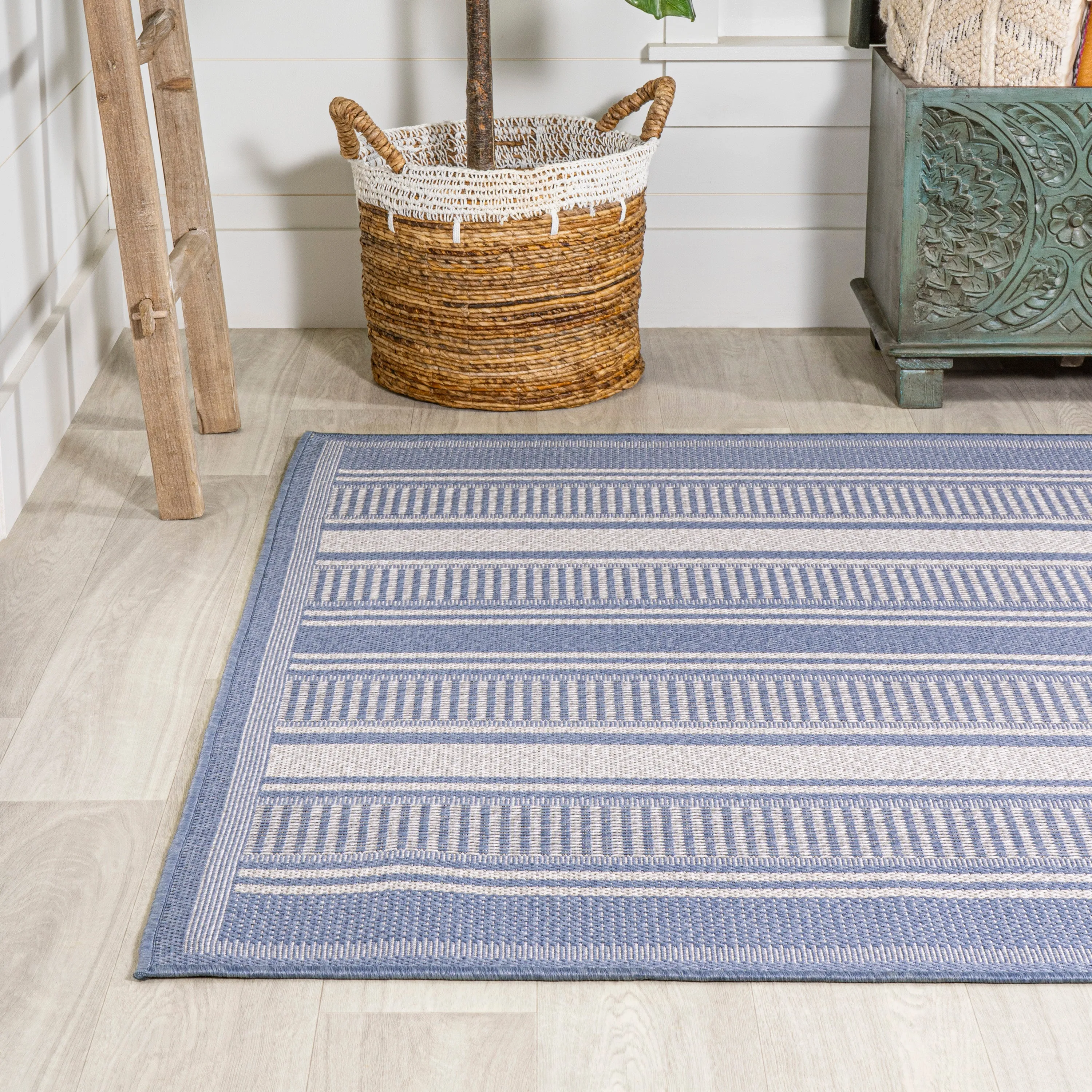 Gibson Modern Double Stripe Indoor/outdoor Area Rug