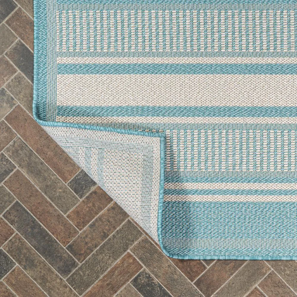 Gibson Modern Double Stripe Indoor/outdoor Area Rug