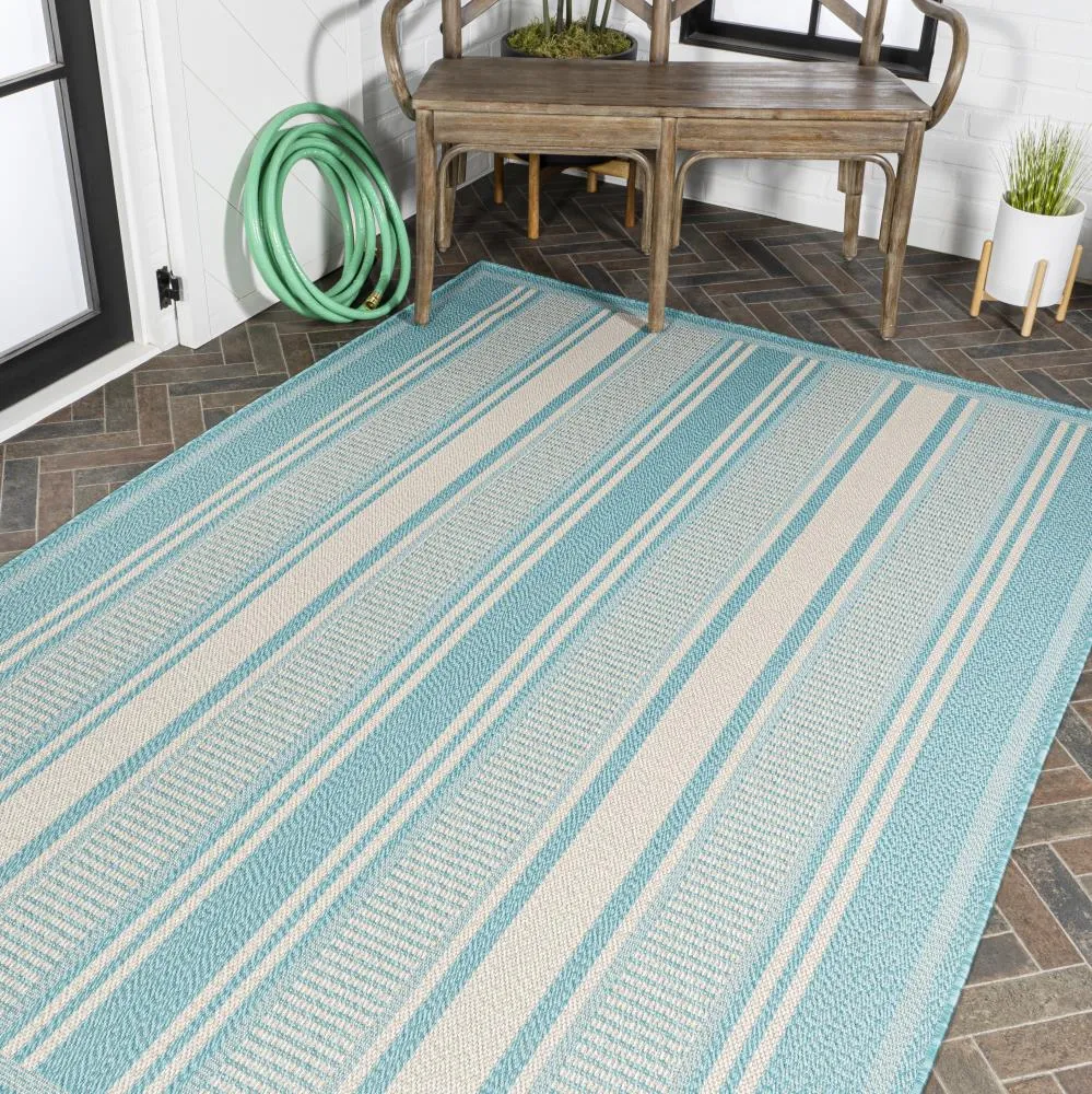 Gibson Modern Double Stripe Indoor/outdoor Area Rug