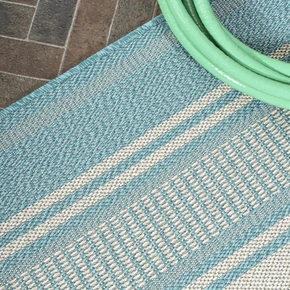 Gibson Modern Double Stripe Indoor/outdoor Area Rug