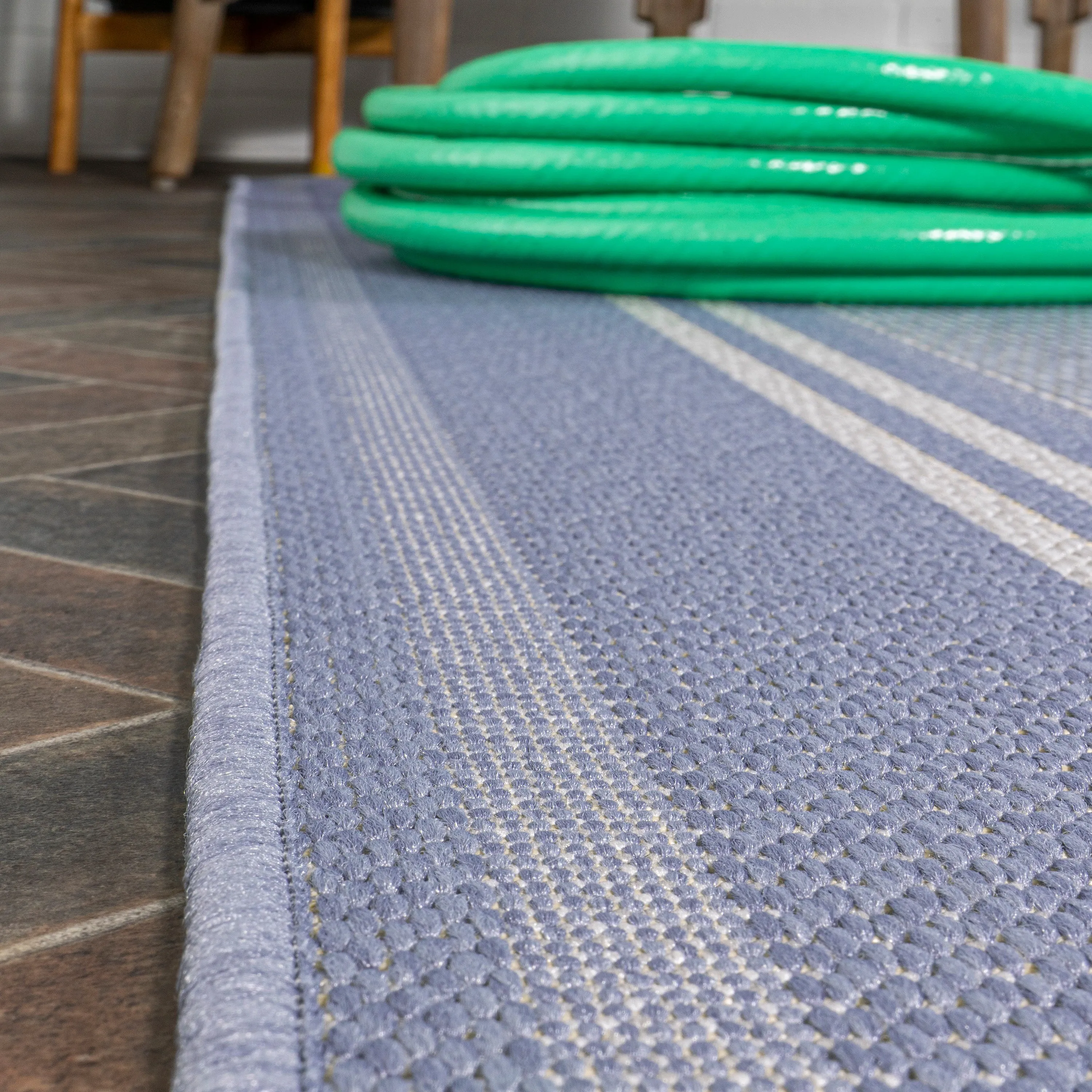 Gibson Modern Double Stripe Indoor/outdoor Area Rug