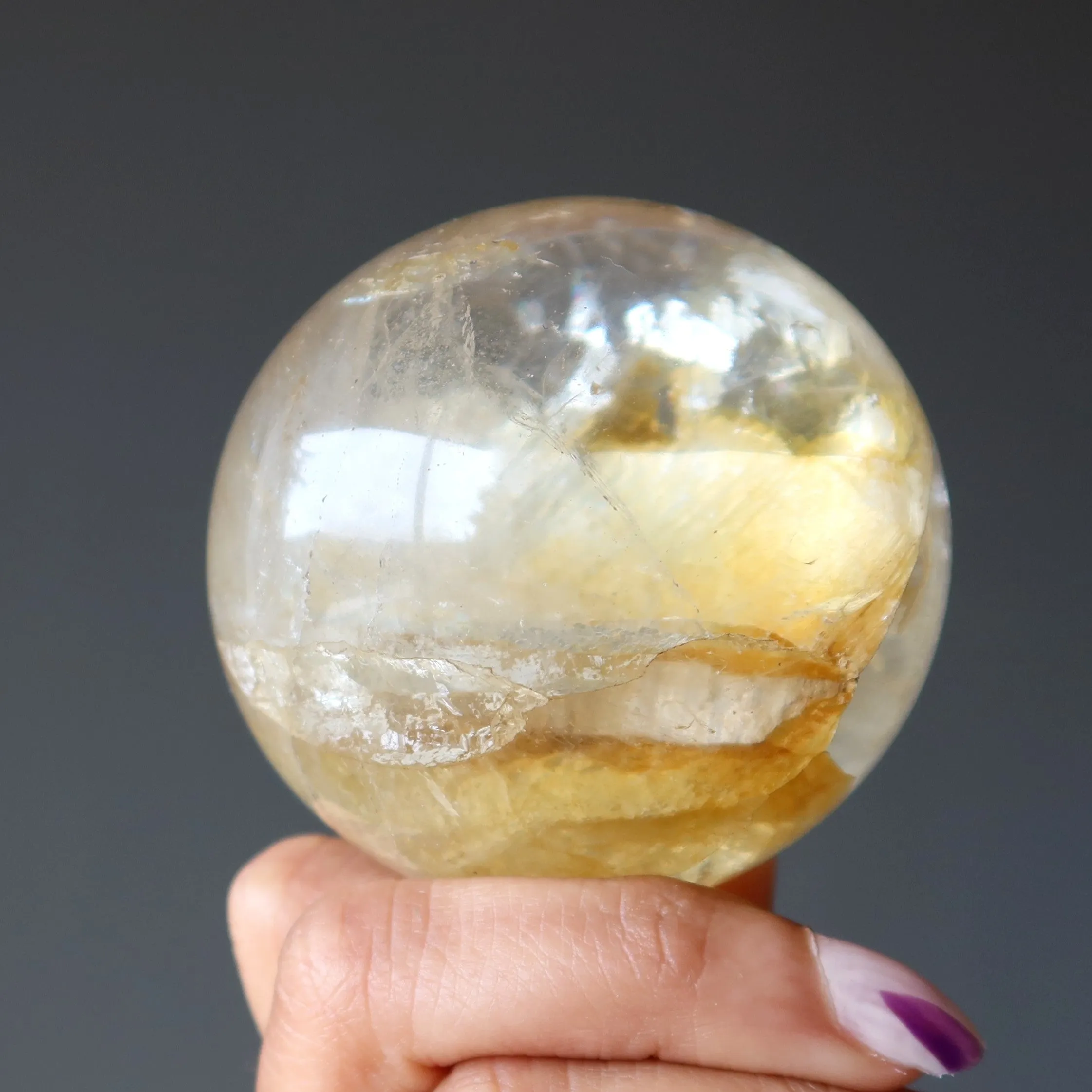 Golden Healer Quartz Sphere Hematoid Crystal Ball