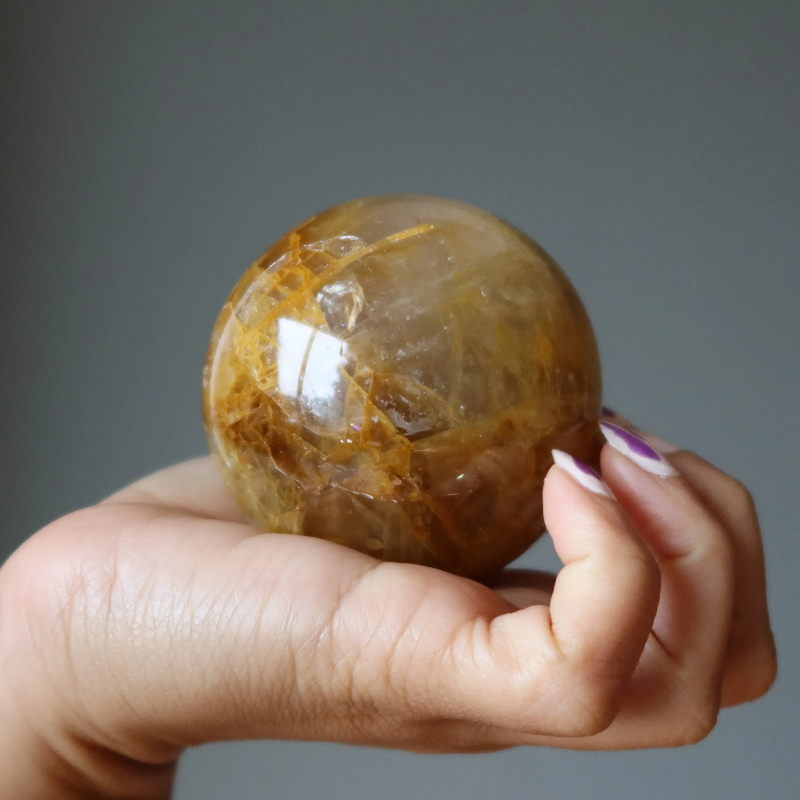 Golden Healer Quartz Sphere Hematoid Crystal Ball