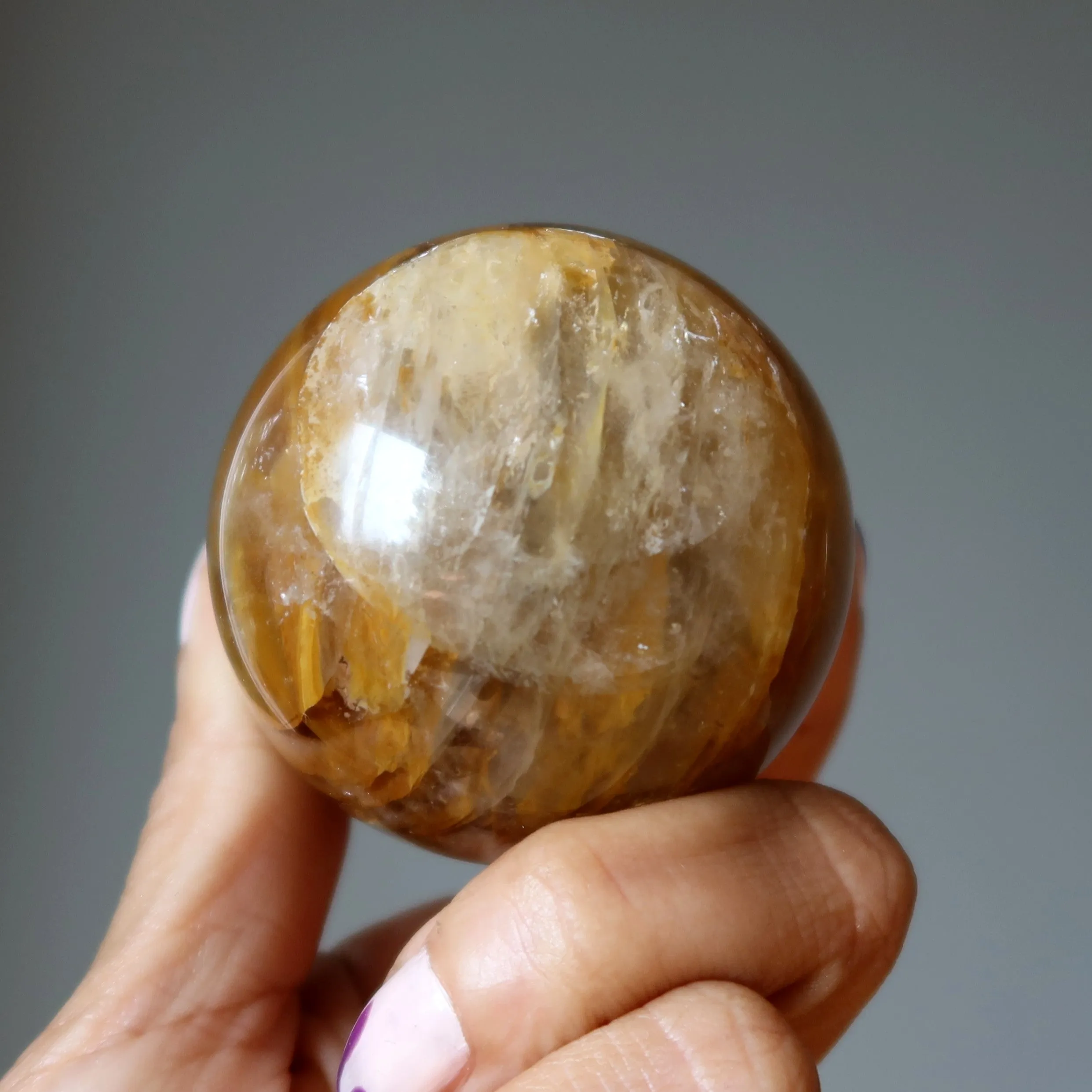 Golden Healer Quartz Sphere Hematoid Crystal Ball