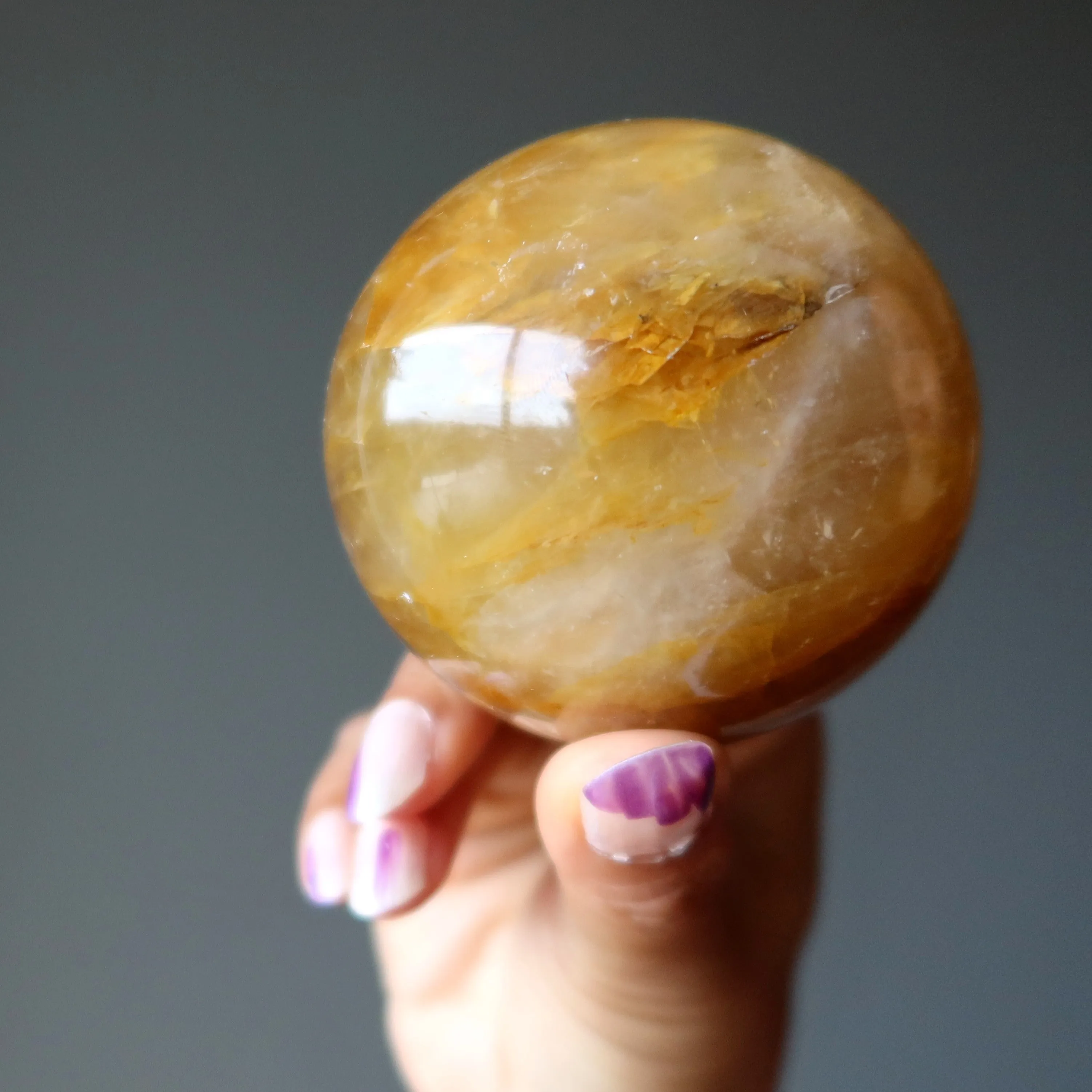 Golden Healer Quartz Sphere Hematoid Crystal Ball