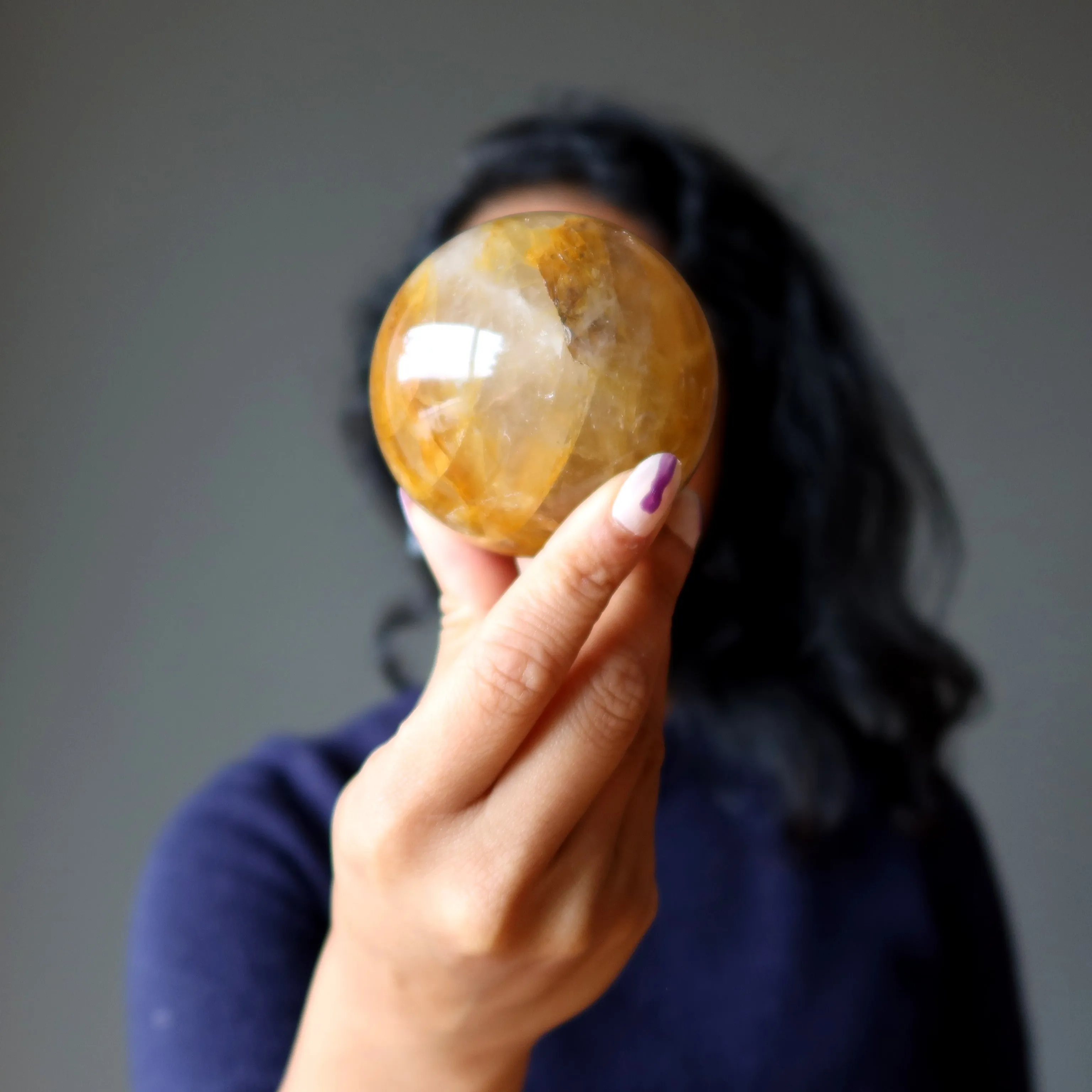 Golden Healer Quartz Sphere Hematoid Crystal Ball