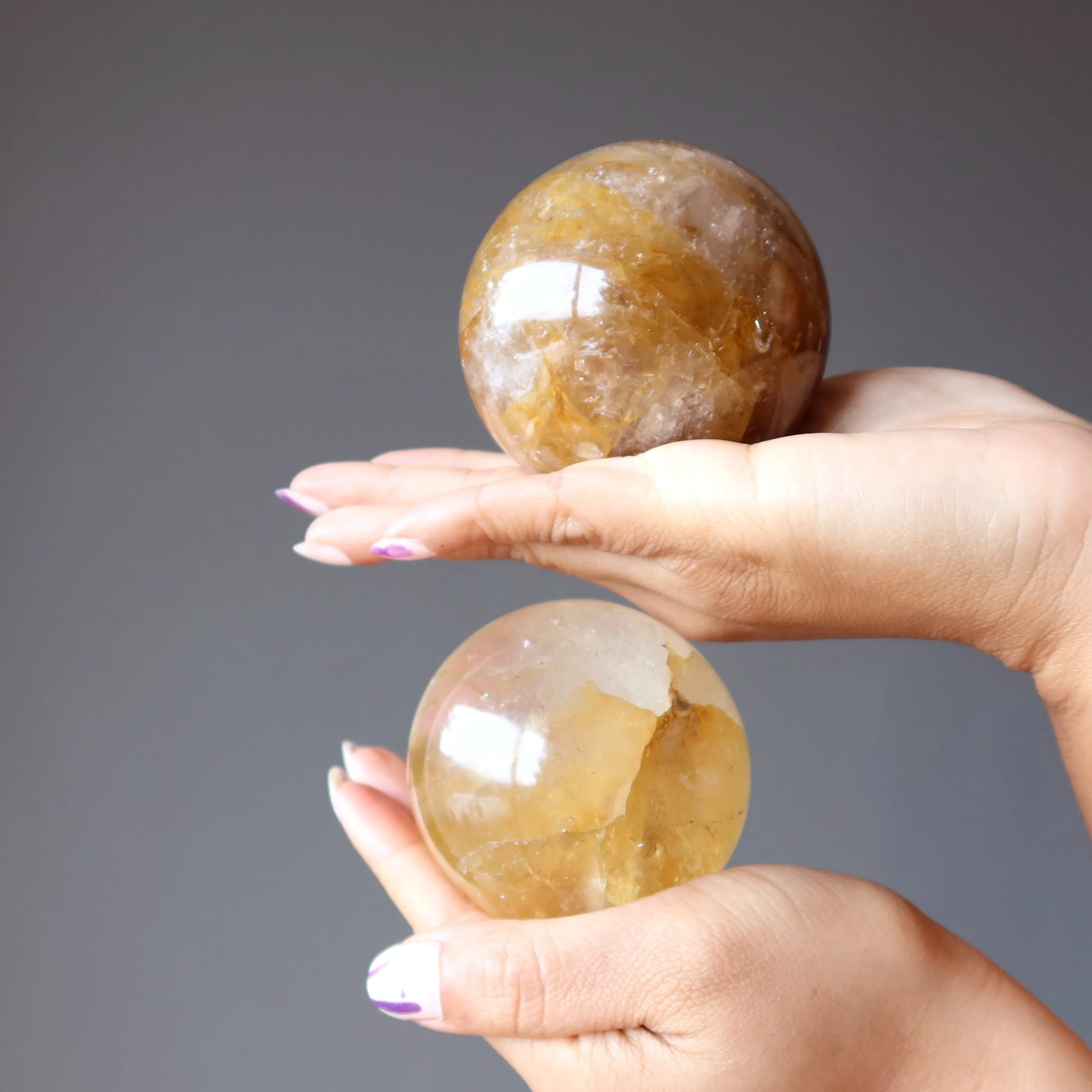 Golden Healer Quartz Sphere Hematoid Crystal Ball
