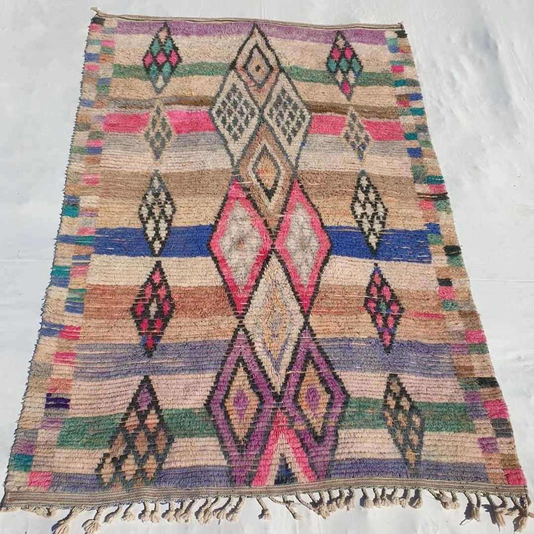 Harrda - Vintage Moroccan Rug 6x9 | Berber Authentic Handmade Wool Carpet | 6'30x9'64 Ft | 192x294 cm