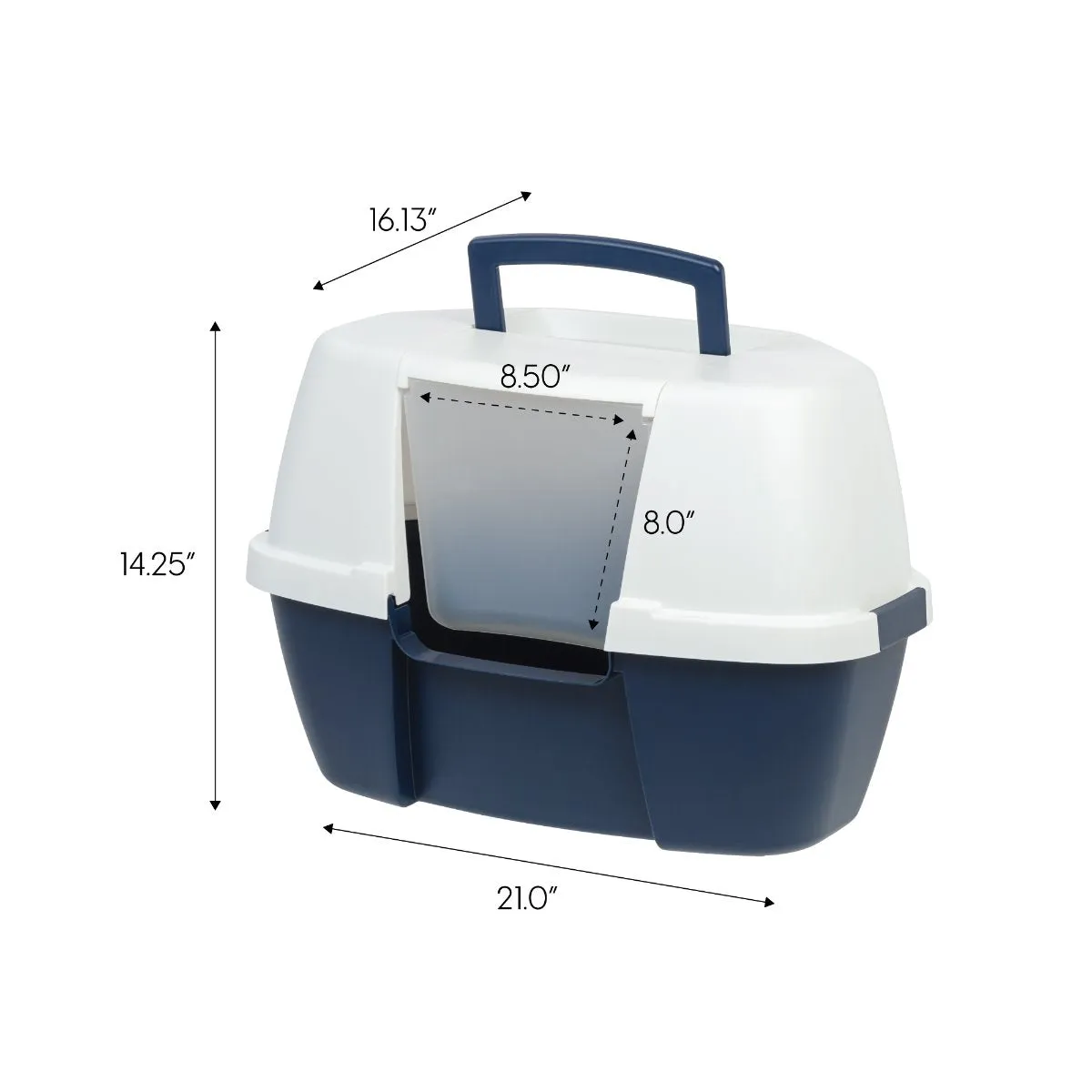 Hooded Corner Litter Box - Large, Navy