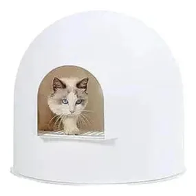 IGLOO CAT LITTER BOX - 2 IN 3 WHITE & BLUE