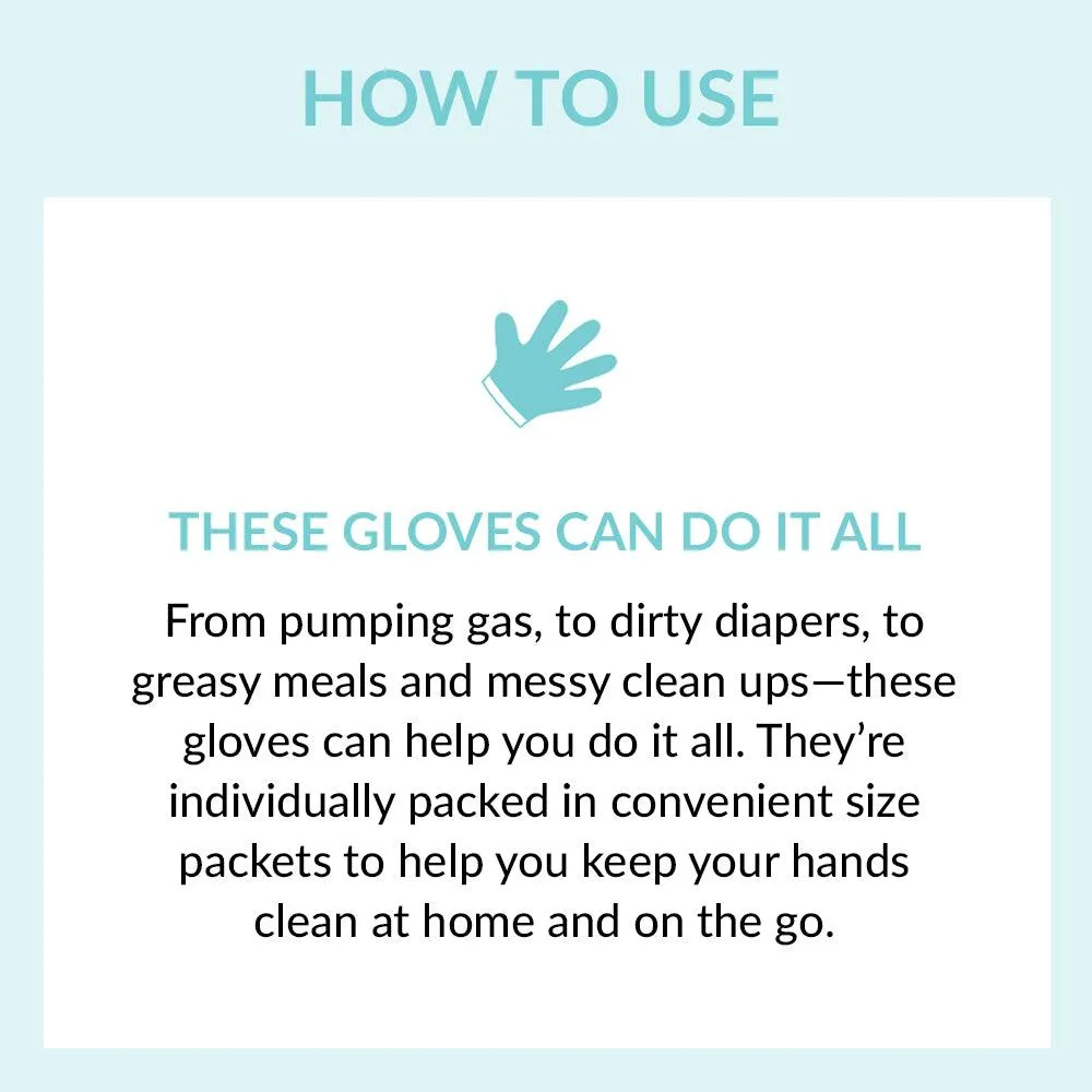 Individually Wrapped Single Packet Compostable Disposable Gloves (1 Pair)