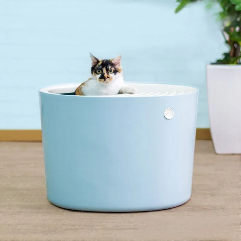Iris Top Entry Cat Litter Box (Blue)