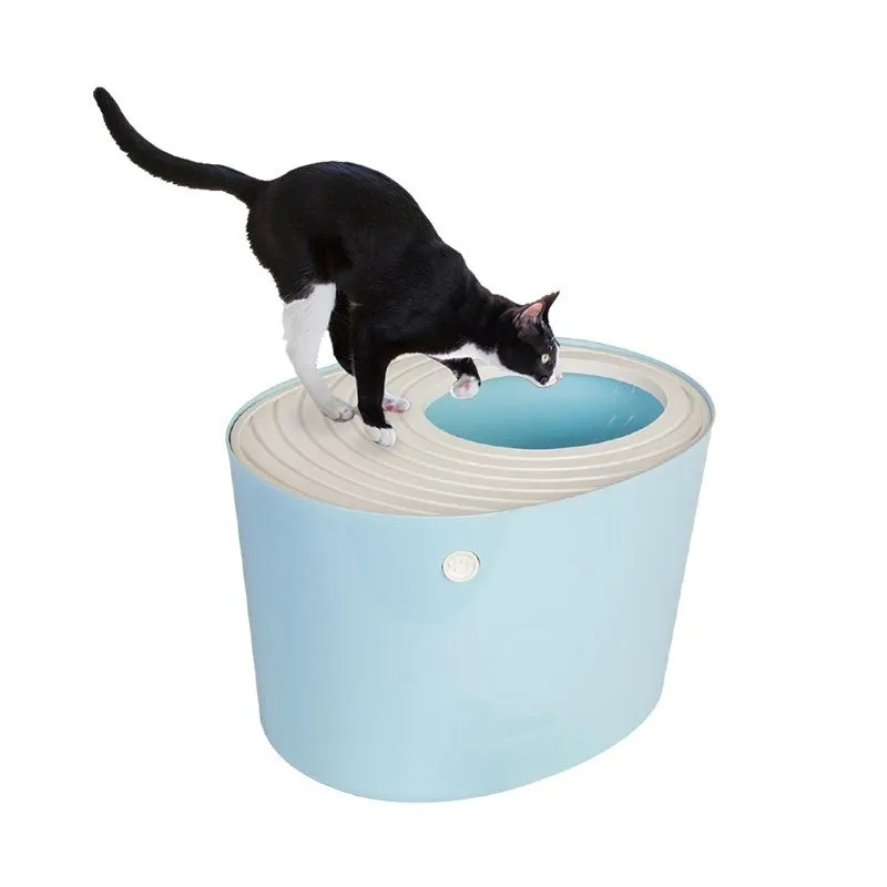Iris Top Entry Cat Litter Box (Blue)