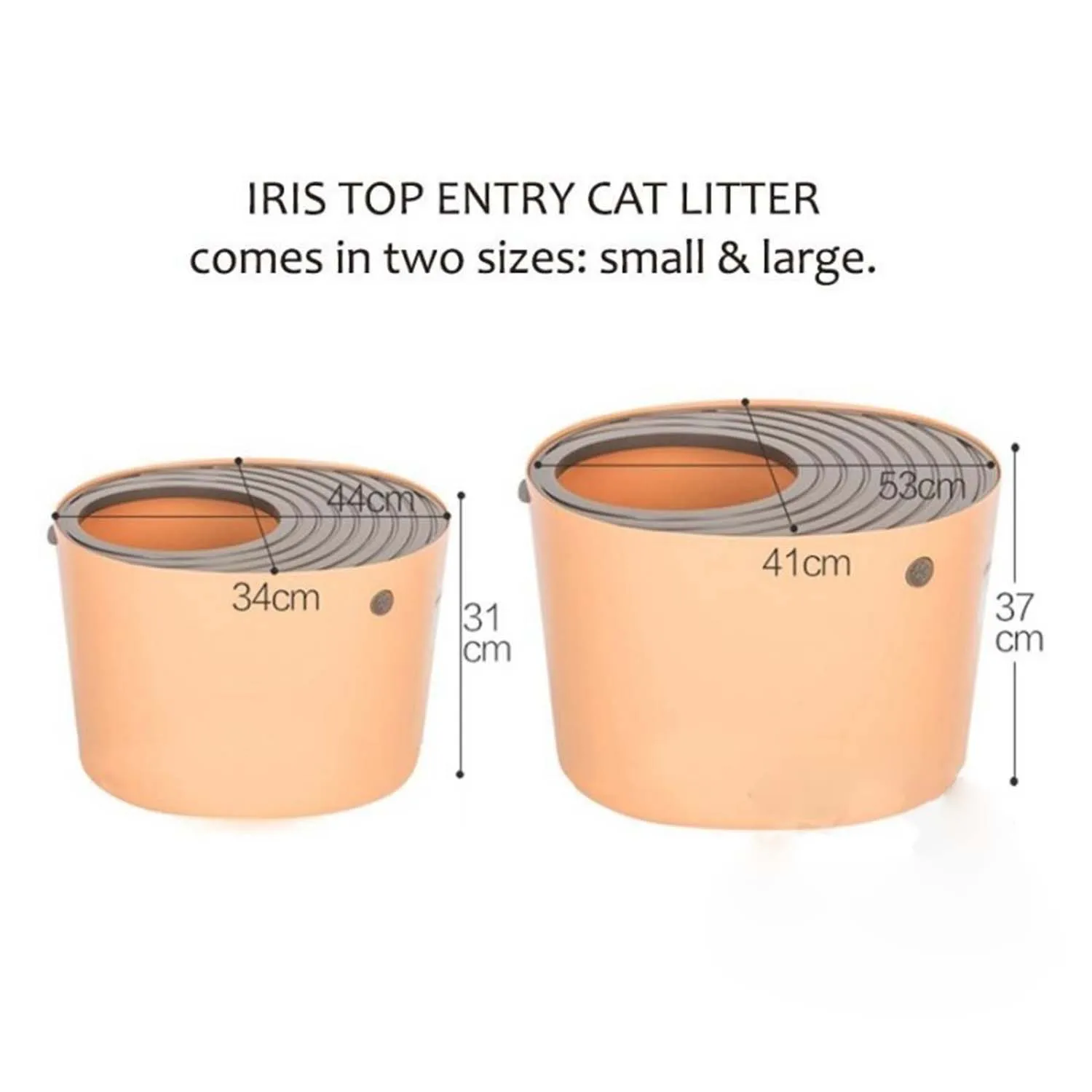 Iris Top Entry Cat Litter Box With Scoop (Orange)