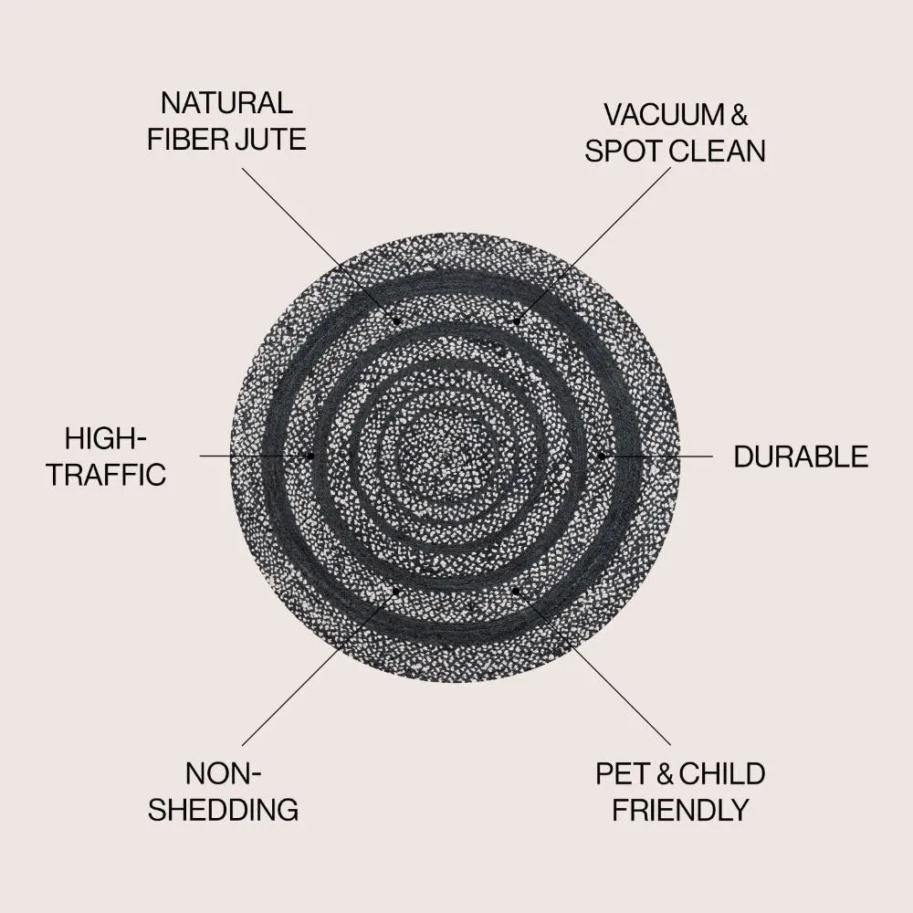 Isla Braided Bohemian Coastal Round Jute Area Rug