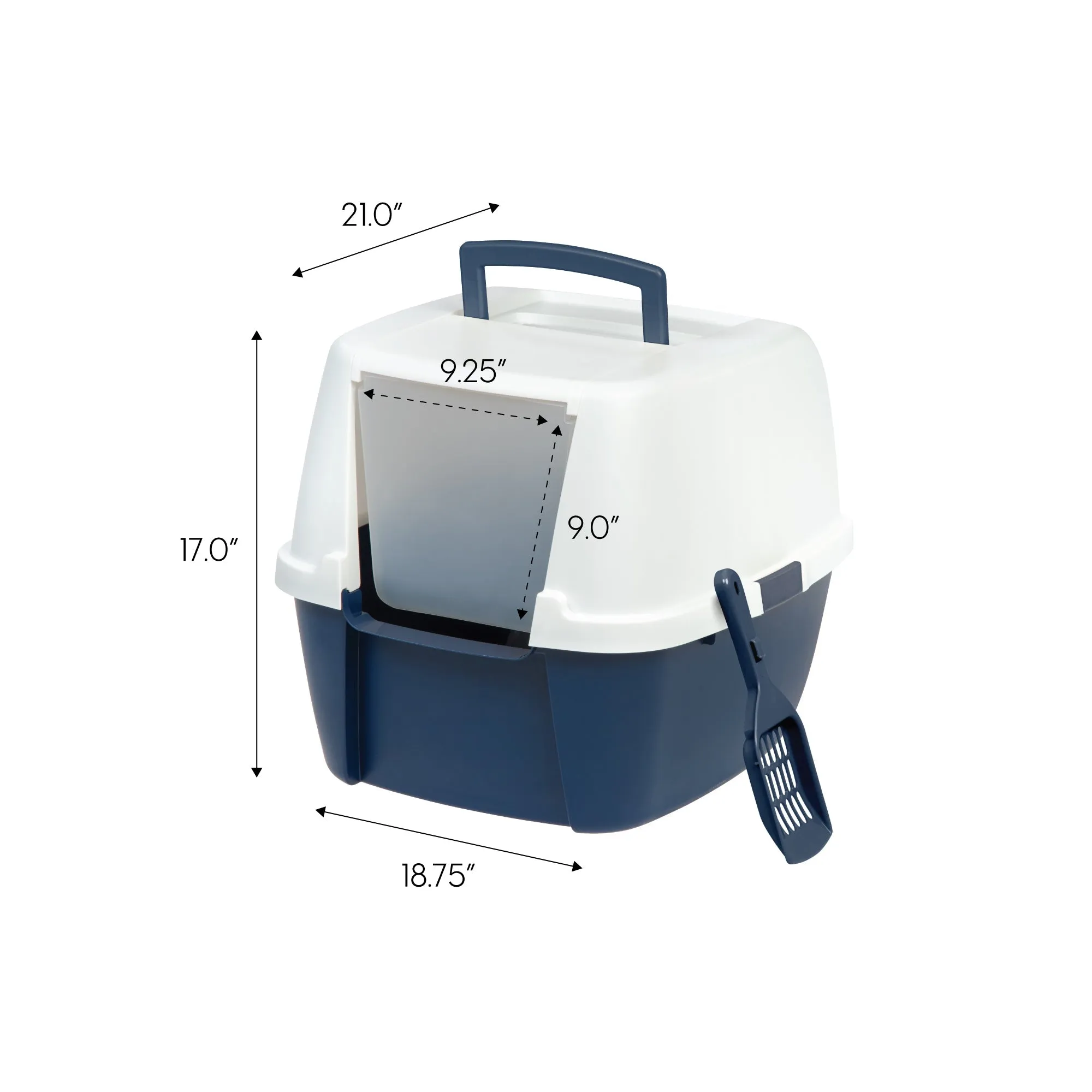 Jumbo Hooded Litter Box, Navy