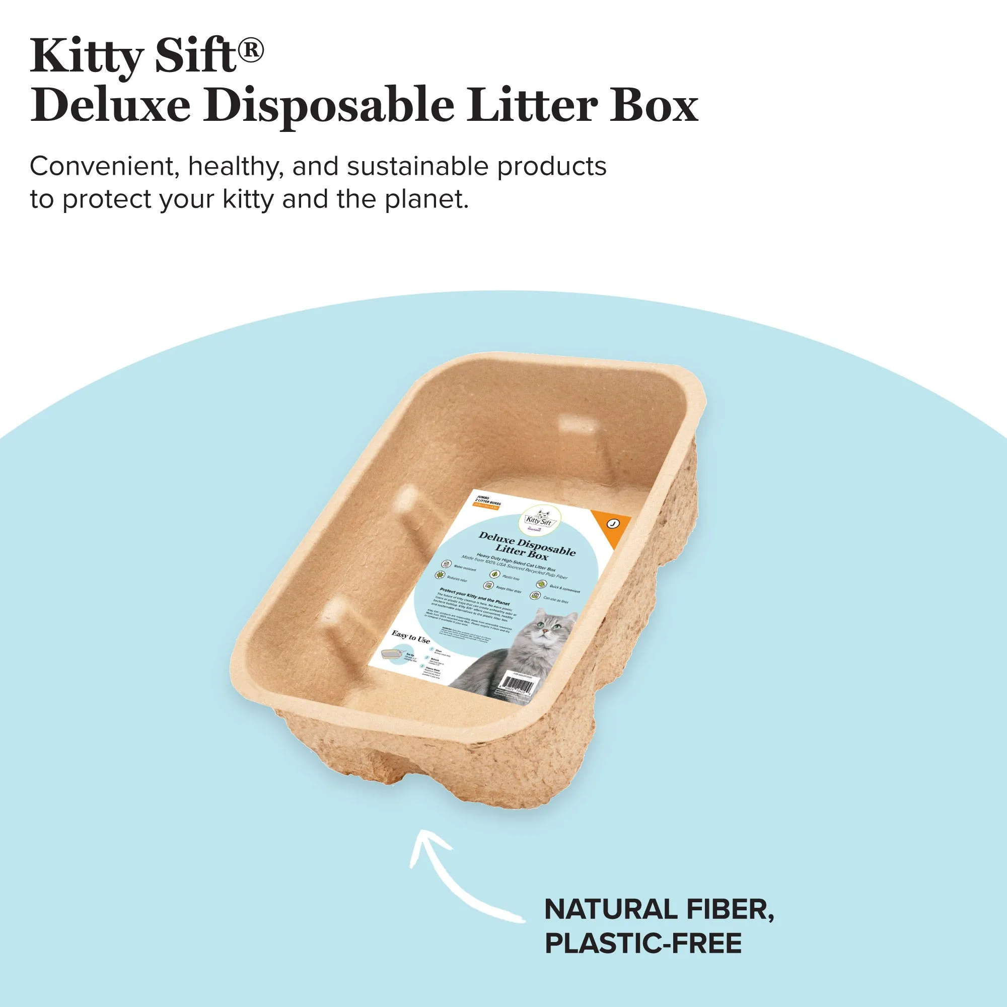 Kitty Sift Deluxe Disposable Litter Box, Jumbo, 2-Pack