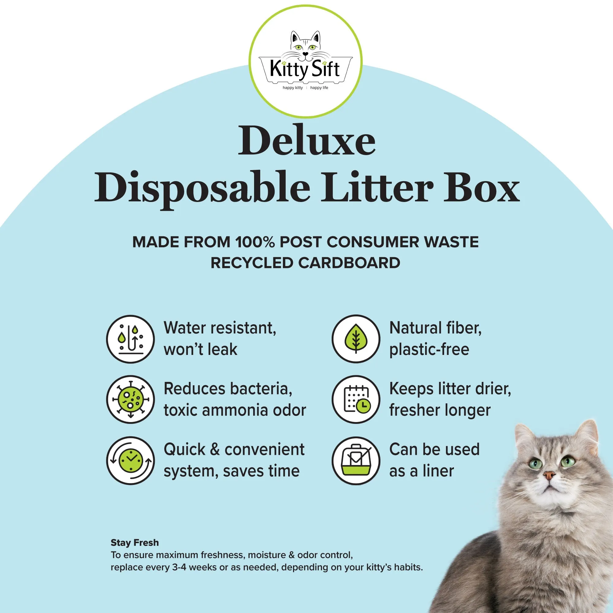 Kitty Sift Deluxe Disposable Litter Box, Jumbo, 2-Pack