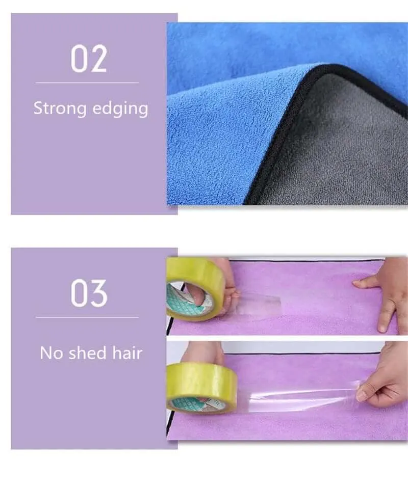 KUTKUT Microfiber Towel for Puppies Kittens Dog & Cats, Super Absorbent Quick-Drying Soft Lint Free Small Bath Towel for Pets (Pack of 1, 30 * 30cm)