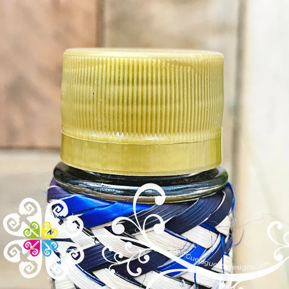Large Palm Decor Glass Bottle Container