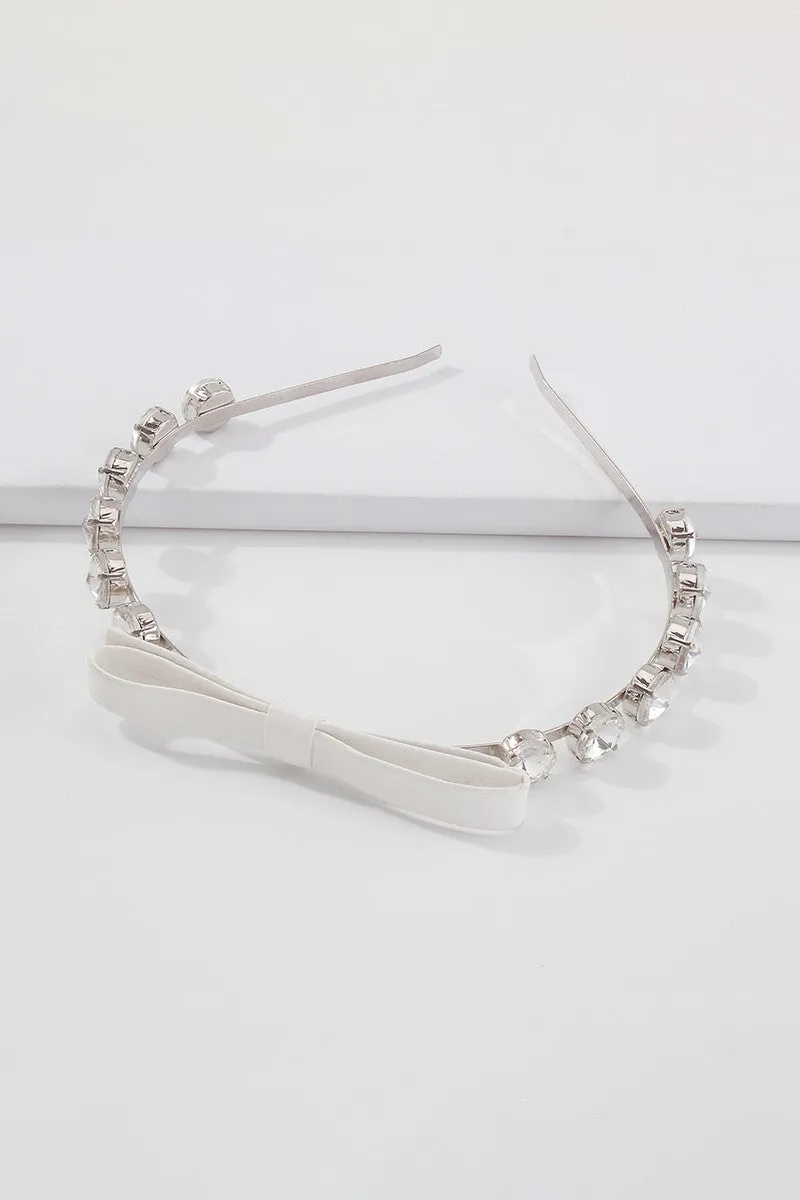 Large Rhinestone Bowtie Metal Headband