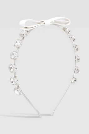 Large Rhinestone Bowtie Metal Headband