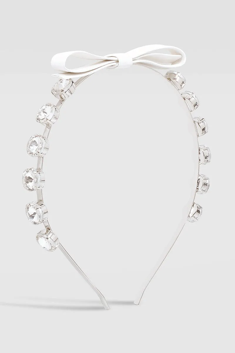Large Rhinestone Bowtie Metal Headband
