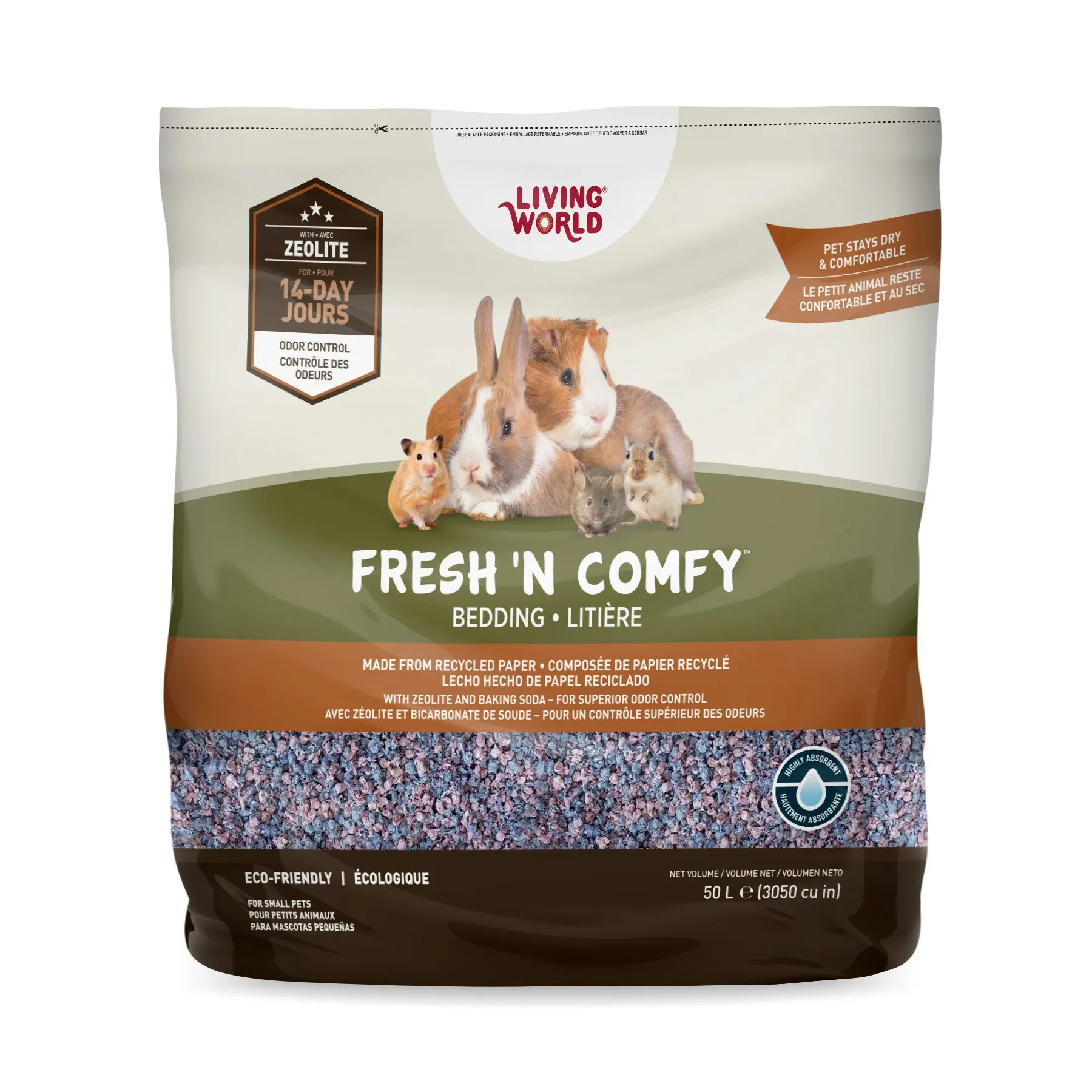 Living World Fresh ‘N Comfy Small Animal Bedding - Confetti - 50 L (3050 cu in)
