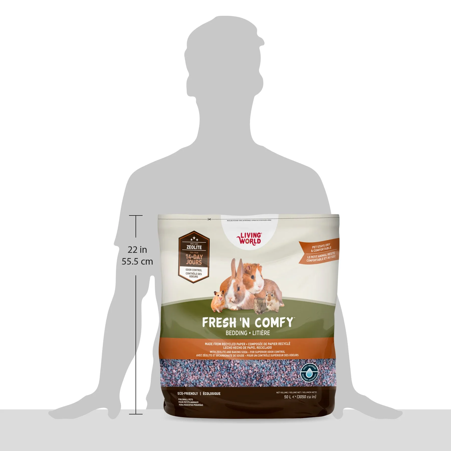 Living World Fresh ‘N Comfy Small Animal Bedding - Confetti - 50 L (3050 cu in)