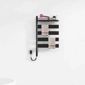 Matte Black Smart Towel Warmer with Timer Function
