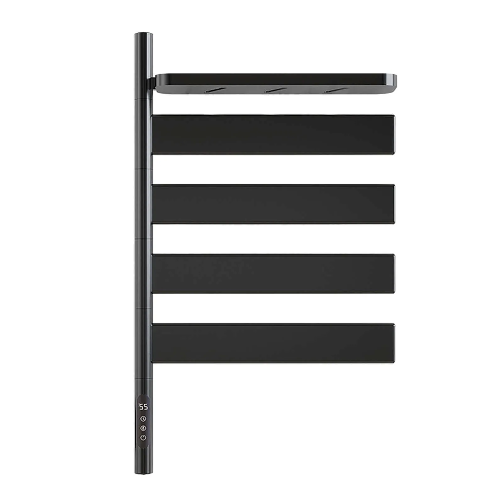 Matte Black Smart Towel Warmer with Timer Function