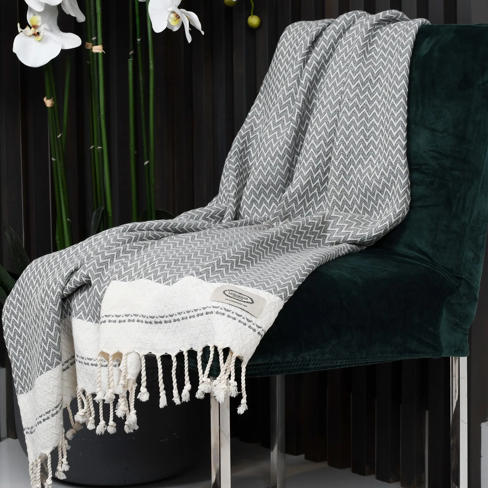 Mevly Peshtemal Cotton Peshtemal Throw Blanket