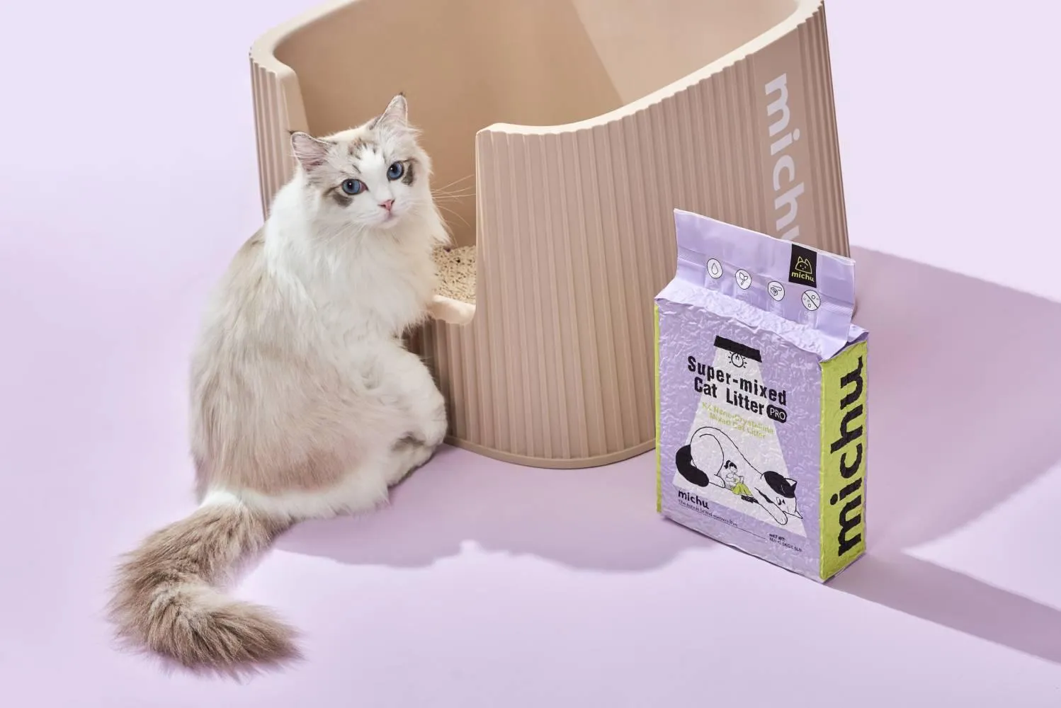 Michu Premium Mixed Tofu Cat Litter Pro Gen2 6L- Superb in Flushable, Eco-Friendly & Odour-Control