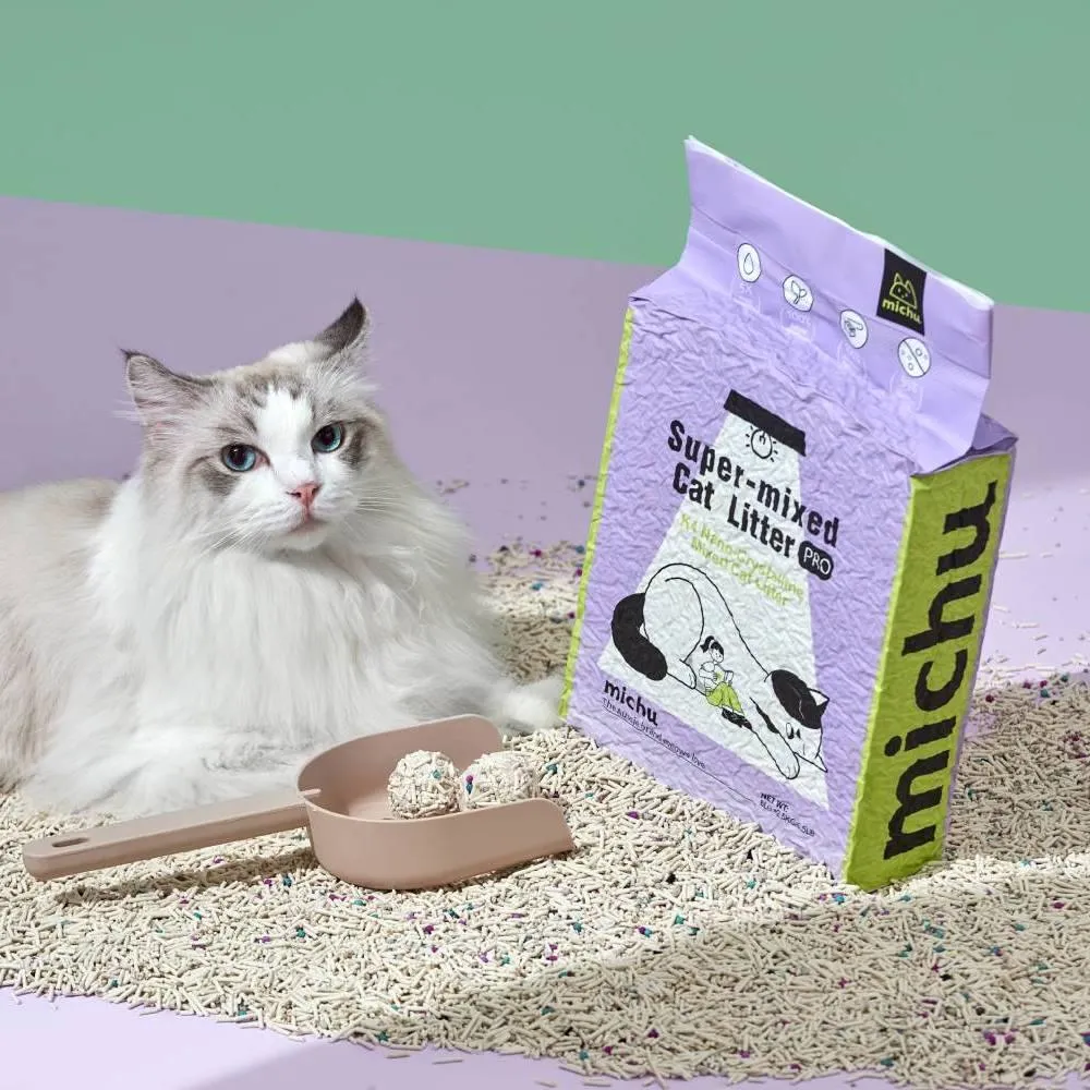 Michu Premium Mixed Tofu Cat Litter Pro Gen2 6L- Superb in Flushable, Eco-Friendly & Odour-Control