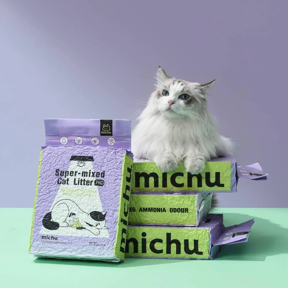 Michu Premium Mixed Tofu Cat Litter Pro Gen2 6L- Superb in Flushable, Eco-Friendly & Odour-Control
