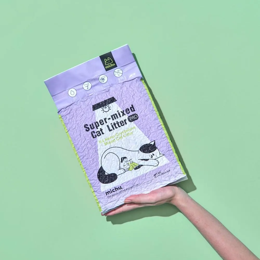 Michu Premium Mixed Tofu Cat Litter Pro Gen2 6L- Superb in Flushable, Eco-Friendly & Odour-Control