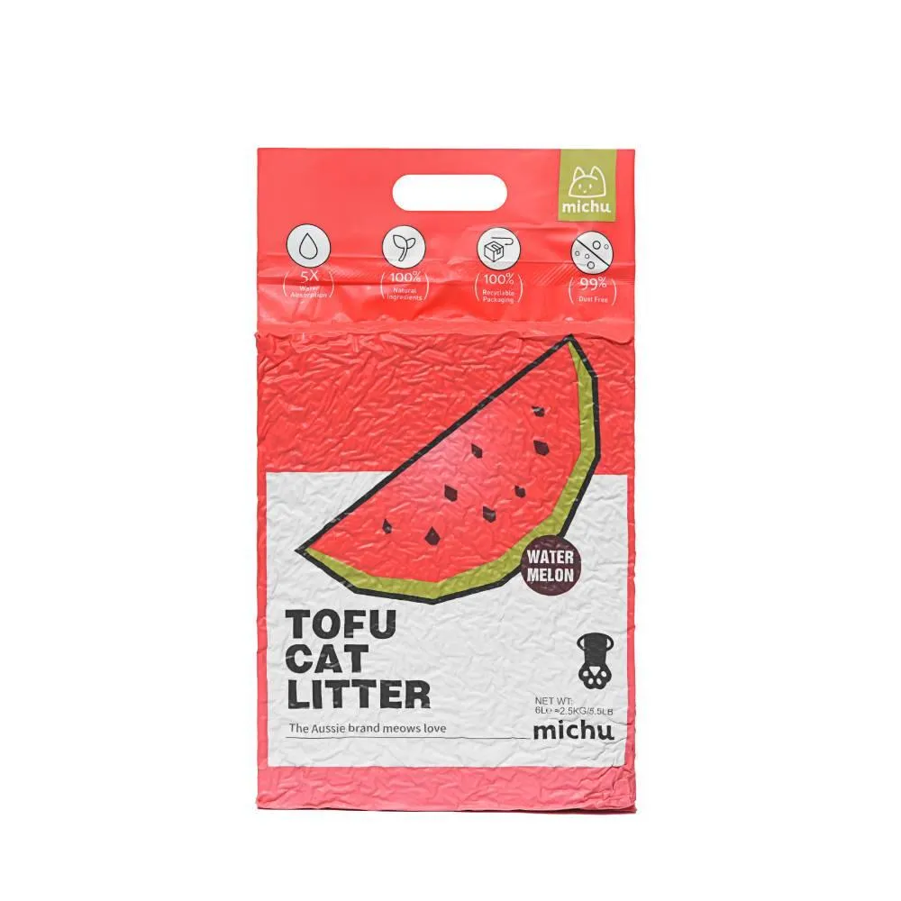 Michu Tofu Cat Litter Gen3 6L- Dust-Free and Natural Clumping Tofu-Based Formula for Easy Cleanup