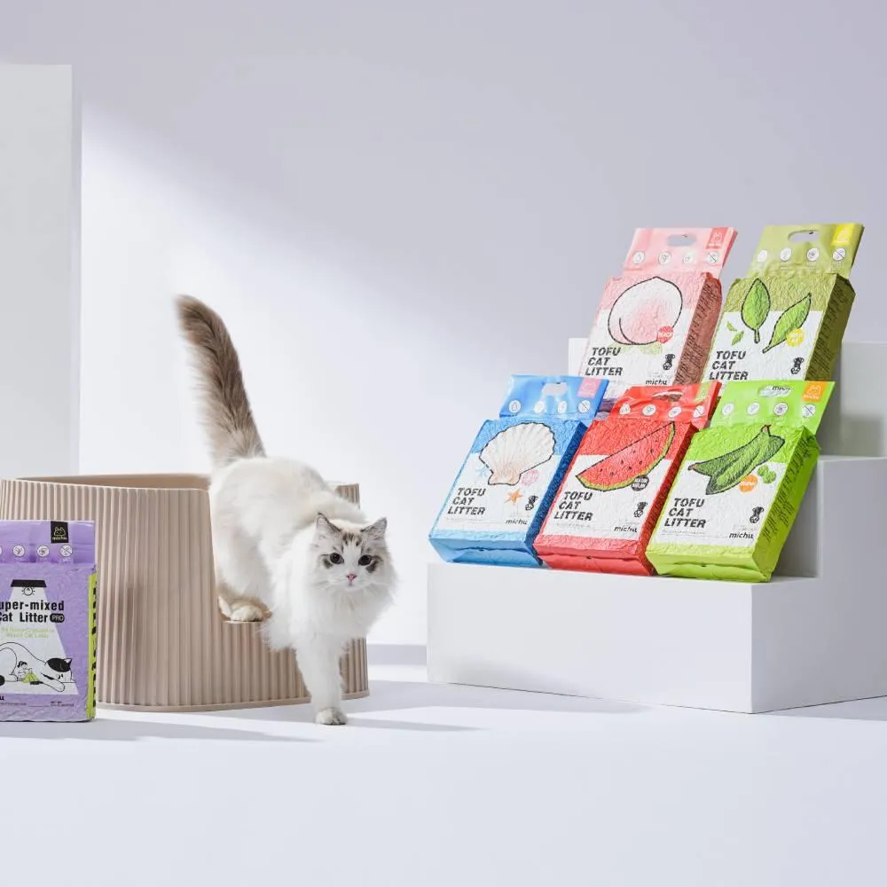 Michu Tofu Cat Litter Gen3 6L- Dust-Free and Natural Clumping Tofu-Based Formula for Easy Cleanup