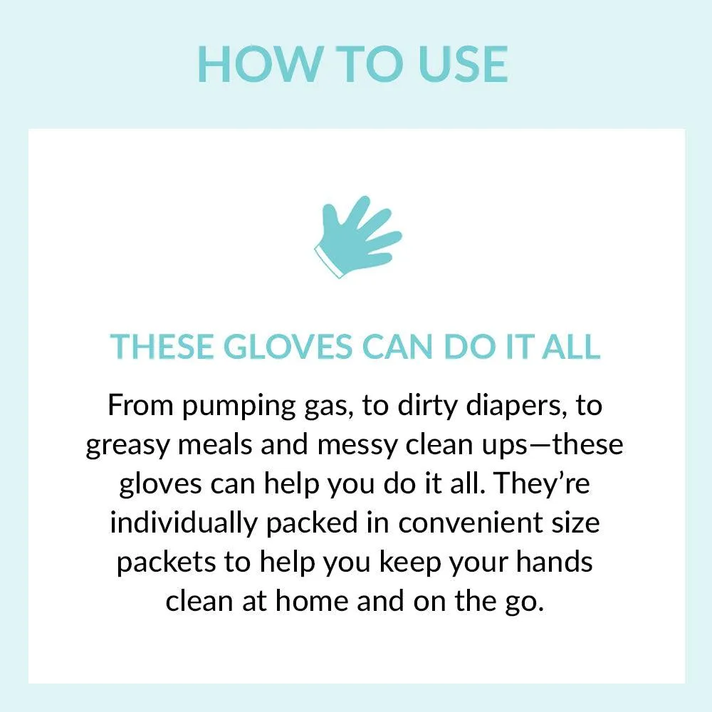 *New & Improved* Individually Wrapped Compostable Disposable Gloves (Case of 50 Bags)
