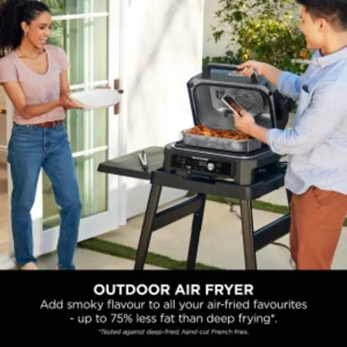Ninja Woodfire Pro Connect XL Outdoor Electric BBQ Grill & Smoker - Black & Blue | OG901UK